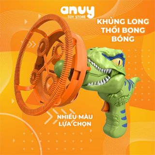 Máy bắn bong bóng khủng long đồ chơi chạy pin có kèm xà phòng