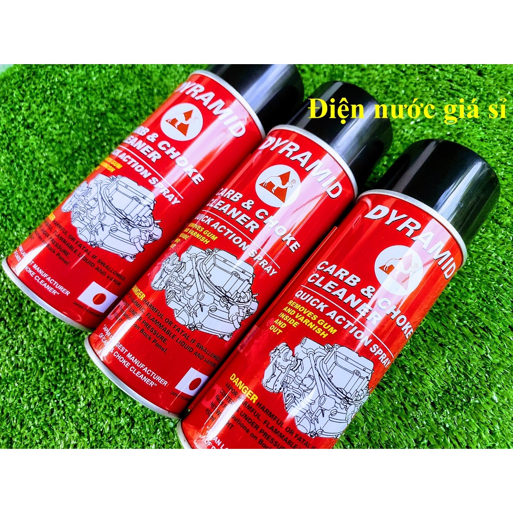 Combo 3 chai xịt chế hòa khí DYRAMID, chế lạc đà, bình xăng con 450ml