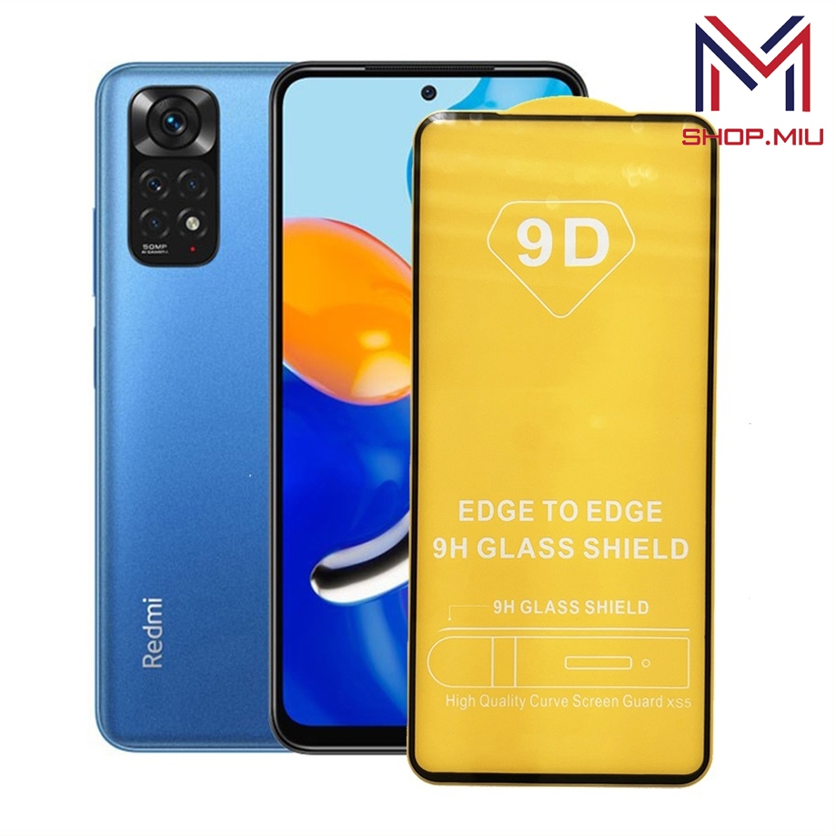 Kính cường lực 9D Xiaomi Note 11 full màn tặng giấy lau kính