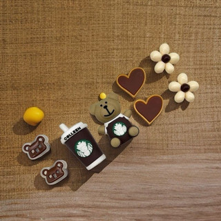  Charm cross Bộ charm Gấu charm trà sữa kèm sẵn khuy gắn dép 