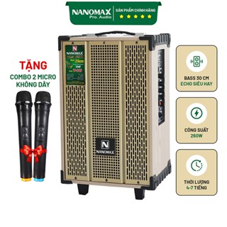 Loa Kéo Mini Nanomax T-10 Bass 2.5 Tấc 25cm Công Suất 200W Có Đọc USB Thẻ Nhớ