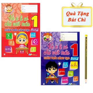 Sách - Combo 2 Tập Vở Ô Li Có Chữ Viết Mẫu 1 Chân Trời Sáng Tạo ( Tặng Kèm Bút Chì )