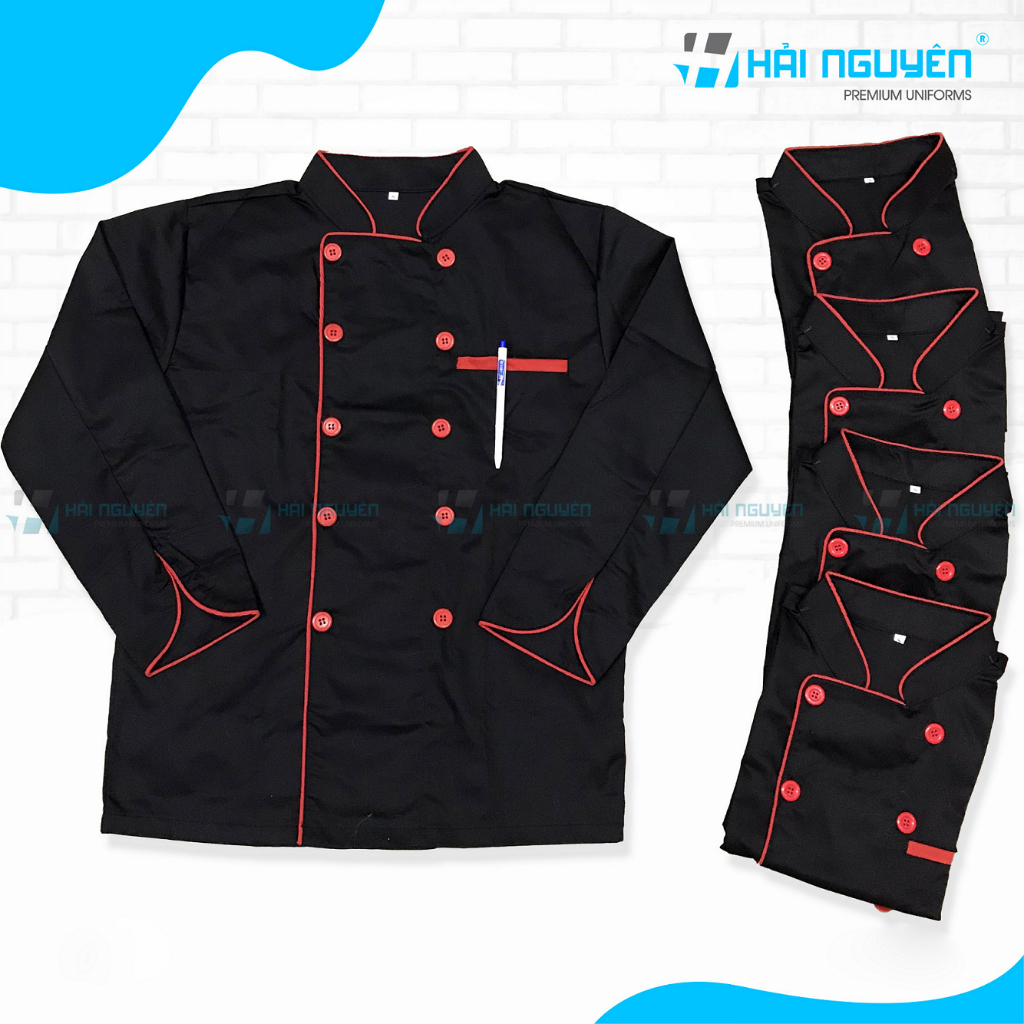 Áo Bếp cao cấp áo đầu bếp vải kaki cotton tay dài mẫu đẹp dành cho Nam, Nữ