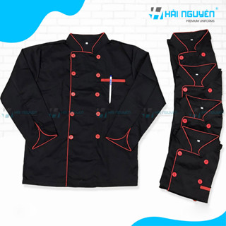 Áo Bếp cao cấp áo đầu bếp vải kaki cotton tay dài mẫu đẹp dành cho Nam, Nữ