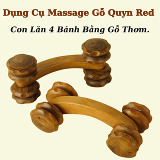 Cây Lăn Mát Xa Toàn Thân 4 Bánh Gai Đa Năng Làm Từ Gỗ Thơm Tự Nhiên - Giúp Giảm Đau Nhức Xương Khớp