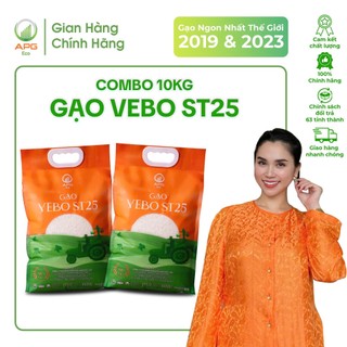  Combo 10kg Gạo Vebo ST25 Hữu Cơ Đạt Tiêu Chuẩn Xuất Khẩu 