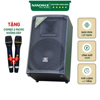 Loa Kéo Công Suất Lớn Nanomax S-02 Bass 25cm 820w Karaoke Bluetooth