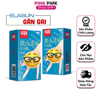 Bao Cao Su Ngón Tay Elasun Xanh, Bcs Gân Gai Lớn, Nhiều Gel Bôi Trơn (Hộp 2C)