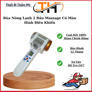 Búa Nóng Lạnh 2 Đầu Massage Mặt Đẩy Tinh Chất | Máy Điện Di Nóng Lạnh Có Ánh Sáng Sinh Học Masa Mặt.