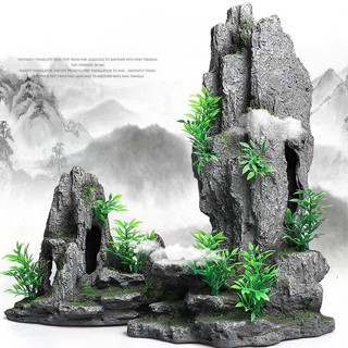 [Freeship Xtra] Tiểu Cảnh Đá Hòn Non Bộ Trang Trí Bể Cá Chất Liệu Đá Nhân Tạo Nhiều Mẫu Trang Trí