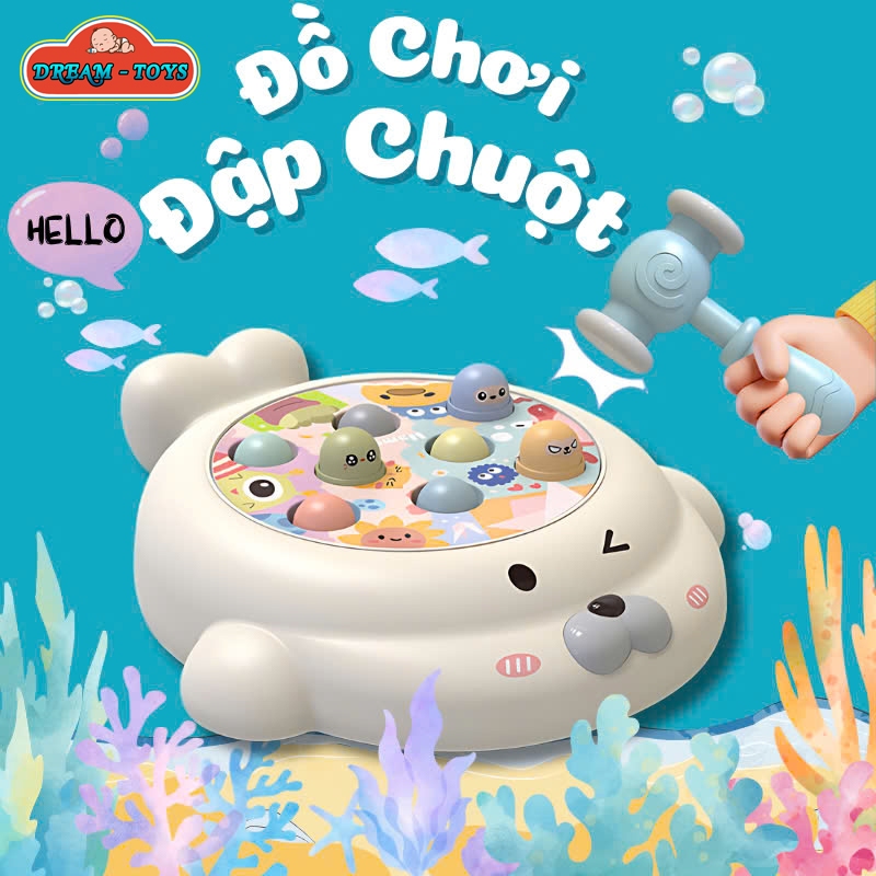 Đồ Chơi Đập Thú Cưng Ngộ Nghĩnh Có Nhạc, Đèn Vui Nhộn Tăng Khả Năng Phản Xạ, Kích Thích Sự Phát Triể