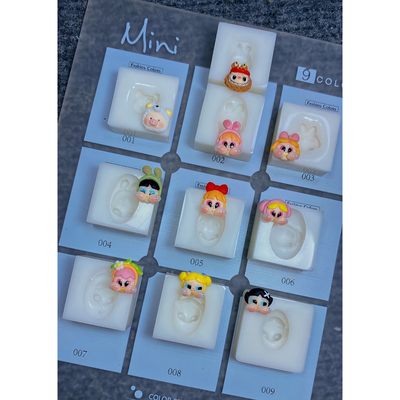 craybaby _ khuôn silicon đổ charm (đổ được  bột -gel pha keo resin)