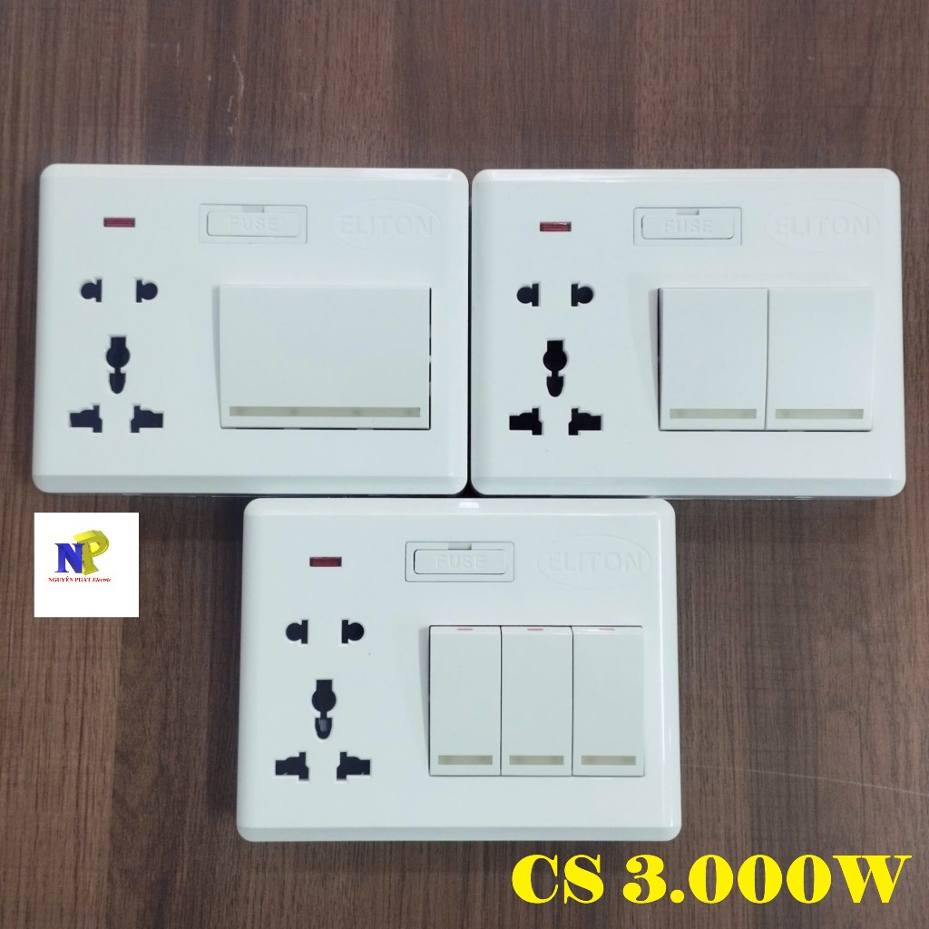 [Eliton] Taplo (Bảng Điện) Giả Âm Cao Cấp Chịu Tải Cs3000W - Loại Có 2 Ổ Cắm