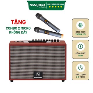 Loa Kéo Karaoke Xách Tay Nanomax K-01 Đỏ Bass 20cm Công Suất 120w