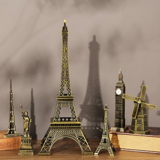Mô hình tháp Eiffel (màu vàng rêu) cao 32cm phụ kiện trang trí bàn làm việc , trang trí nhà cửa
