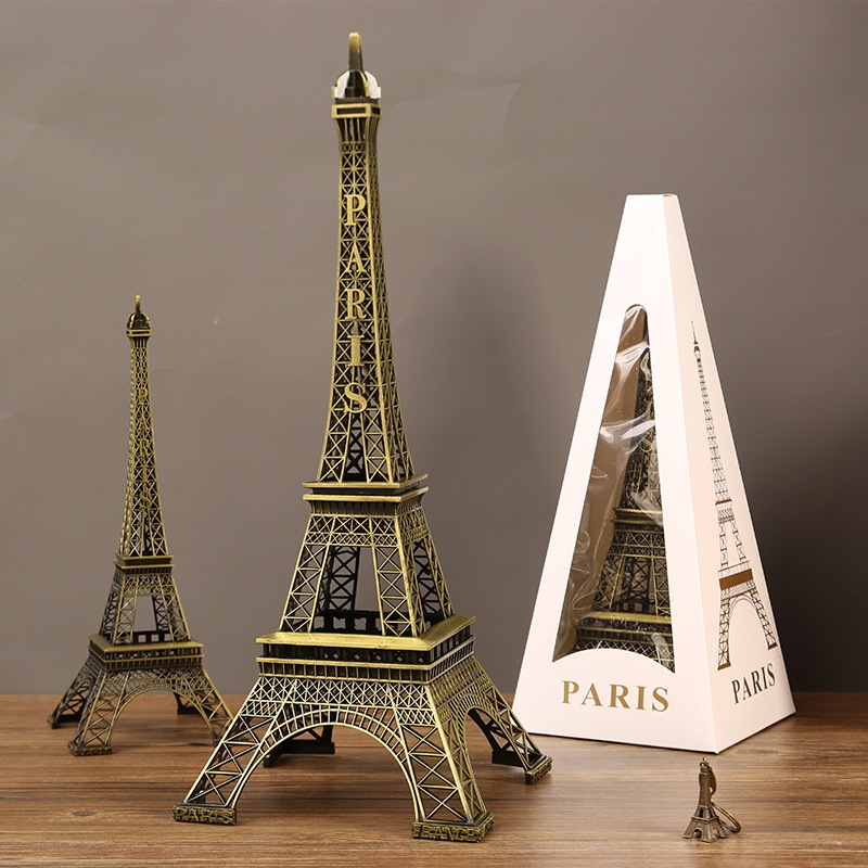 Mô hình tháp Eiffel (màu vàng rêu) cao 32cm phụ kiện trang trí bàn làm việc , trang trí nhà cửa