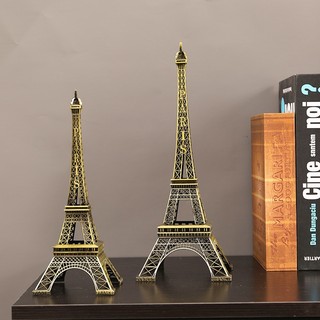 Mô hình tháp Eiffel (màu vàng rêu) cao 32cm phụ kiện trang trí bàn làm việc , trang trí nhà cửa