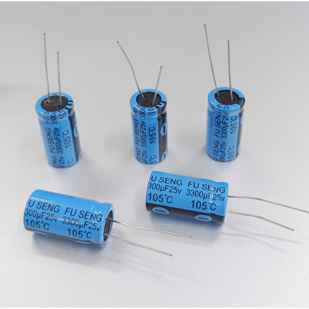 Combo 5 tụ 3300uF/25v Fusheng xanh