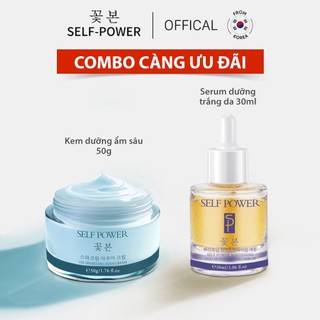 Combo Chăm Sóc Da Dưỡng Ẩm Trắng Da Giúp Tái Tạo Phục Hồi, Serum Trắng Da 30ml + Kem Dưỡng Ẩm Skincare 50g SELF POWER