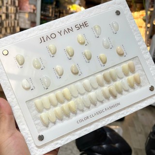  Set sơn gel tone trắng Jiao Yan She 15 màu nail - Sơn móng tay màu trắng kem sữa tặng kèm bảng màu 