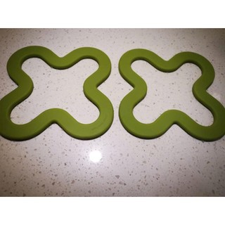 Lót nồi silicone hoa xanh