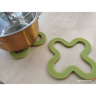 Lót nồi silicone hoa xanh