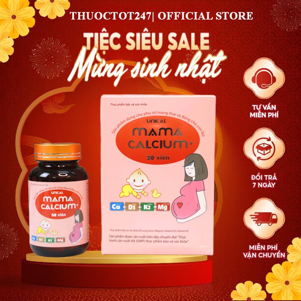Canxi Unical Amoma Calcium Kids hộp 20 gói - Bổ sung Canxi, Vitamin D3, Vitamin K2 MK7, Kẽm, Lysin cho trẻ