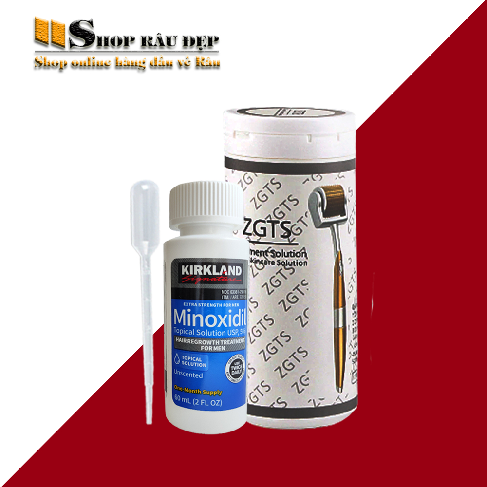 [TẶNG 1 LCLT ] Combo Mọc Râu Tóc Nhanh Minoxidil 5% + Lăn Kim 0,5mm