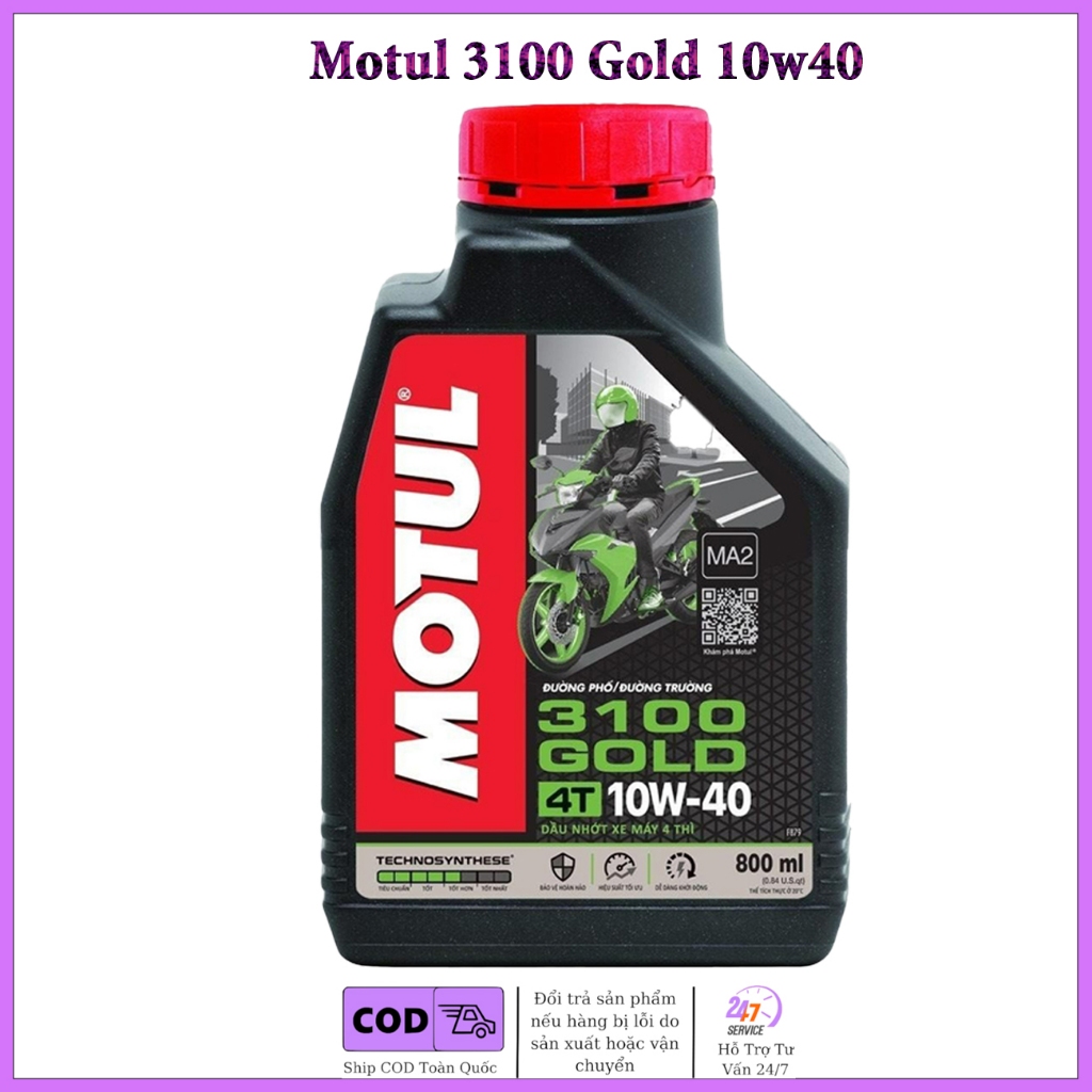 Nhớt Bán Tổng Hợp Cho Xe Số, Côn Tay Motul 3100 10W40