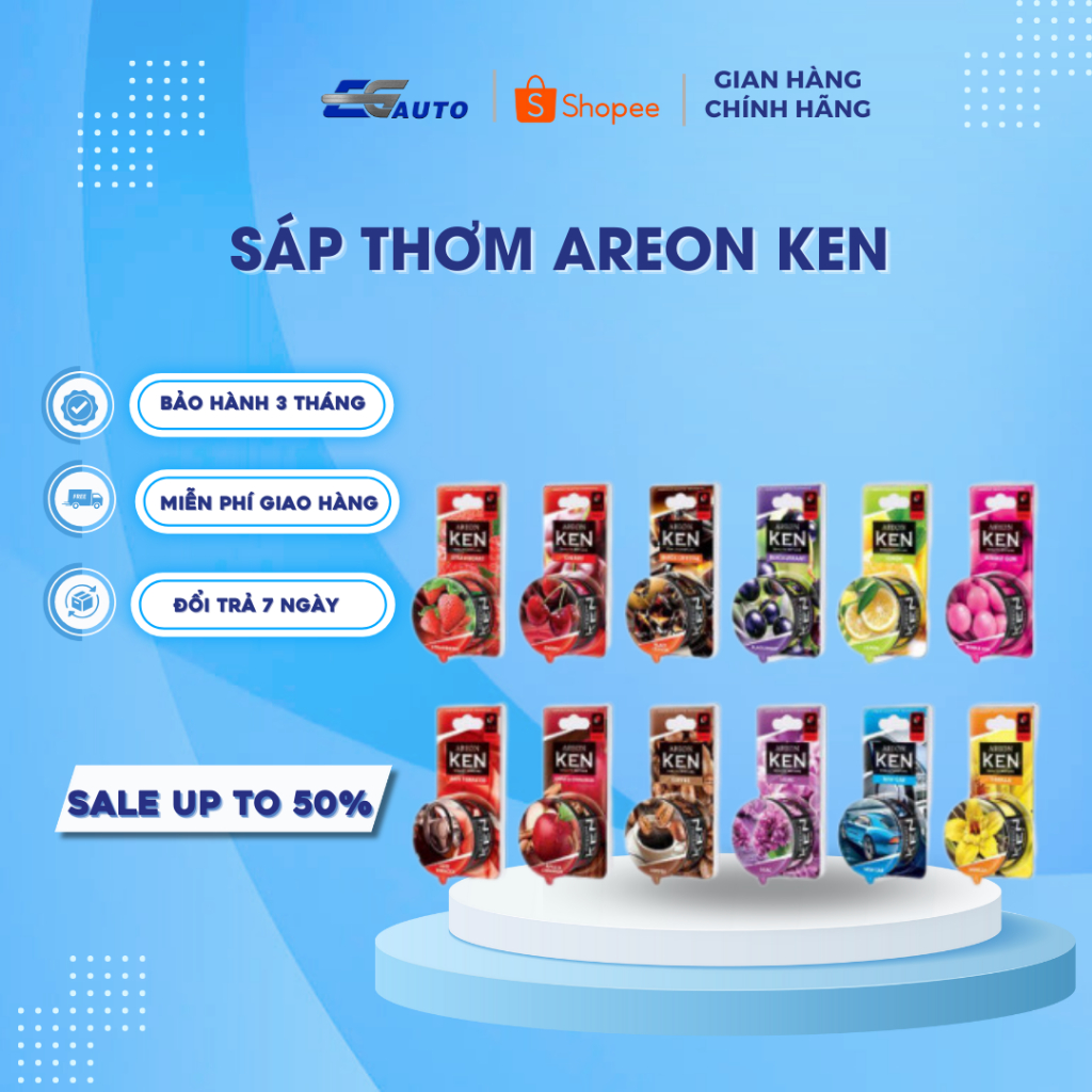 Sáp Thơm Ô Tô Areon, Nước Hoa Ô Tô Thiên Nhiên Cao Cấp Areon Ken, Khử Mùi Ô Tô, Văn Phòng, Nhà Ở