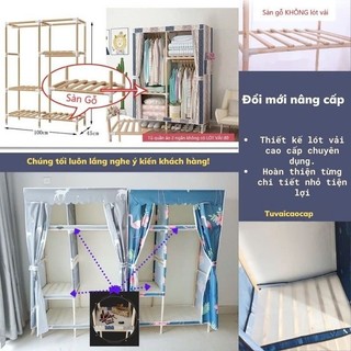 Tủ Kệ Đựng Quần Áo khung gỗ