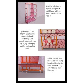 Tủ Kệ Đựng Quần Áo khung gỗ