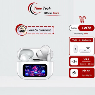 Tai nghe bluetooth màn hình cảm ứng HOCO EW72 - V5.4 khử ồn ANC chính hãng, pin 4H bass căng nhạc hay, vuốt tăng giảm âm