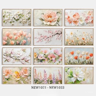 12 mẫu tranh Canvas size cỡ lớn chủ đề hoa mùa xuân  trang trí phòng khách, phòng ngủ, homestay.