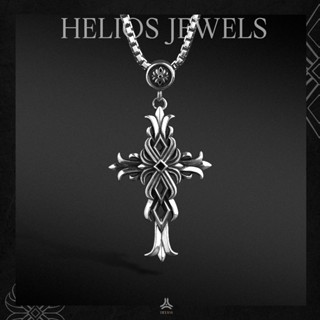 Mặt Dây Chuyền Bạc Nam, Nữ HeliSilver S925 Superior Lotus Helios Black Silver Original