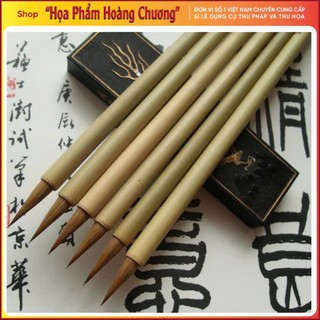 Bút tiểu khải lang hào cán tre viết thư pháp