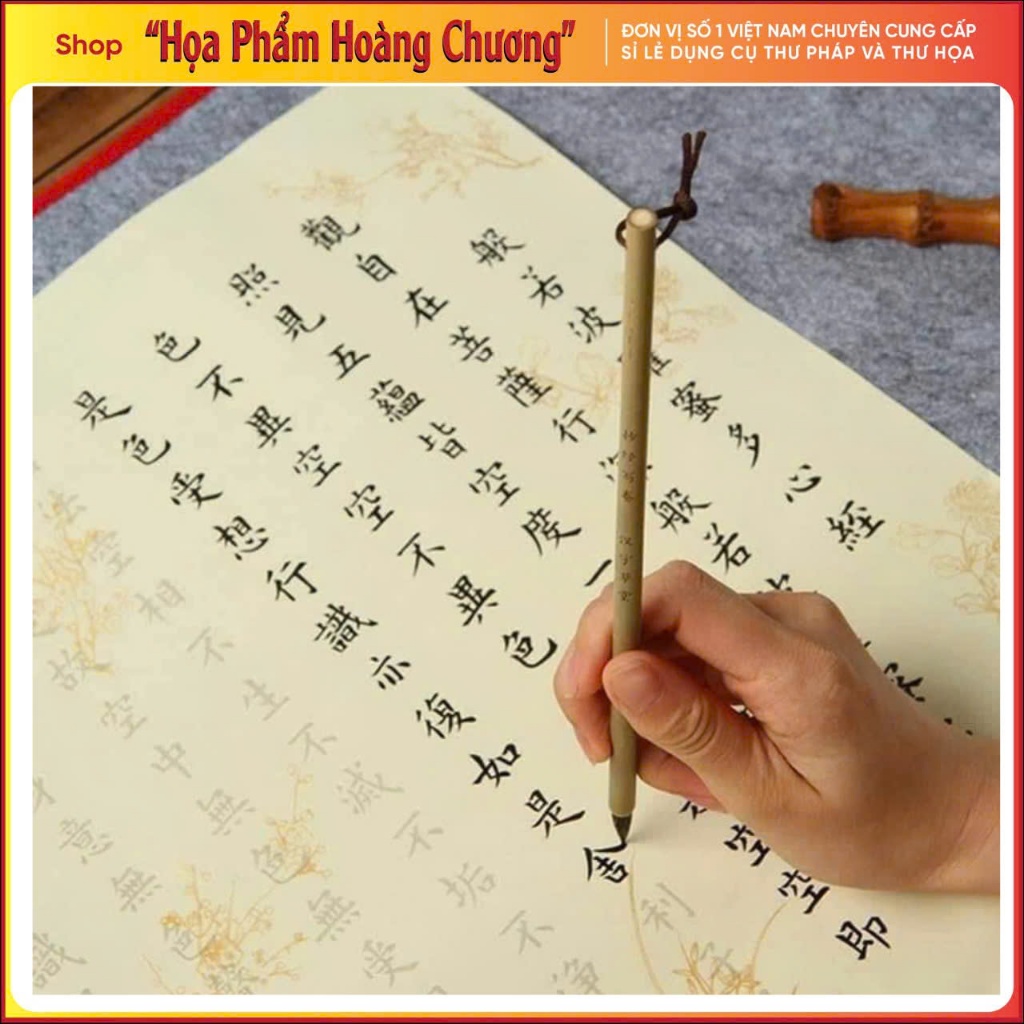 Bút tiểu khải lang hào cán tre viết thư pháp
