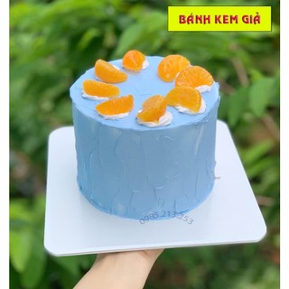 Mô hình bánh kem tone xanh múi cam concept chụp hình studio