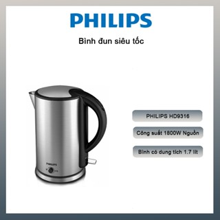 COD✔️ Bình đun siêu tốc Philips HD9316 - Hàng chính hãng bình đun giữ nhiệt công suất 1800W, dung tích 1,7L