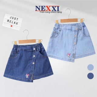  Quần Giả Váy Jean Mềm Thêu Chữ In Hình Kuromi Hotrend Cho Bé Gái Nexxi 