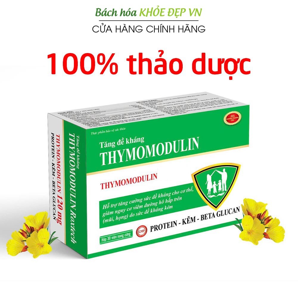 Viên uống tăng sức đề kháng Thymomodulin 80mg ngừa viêm đường hô hấp trên, mũi, họng - 30 viên