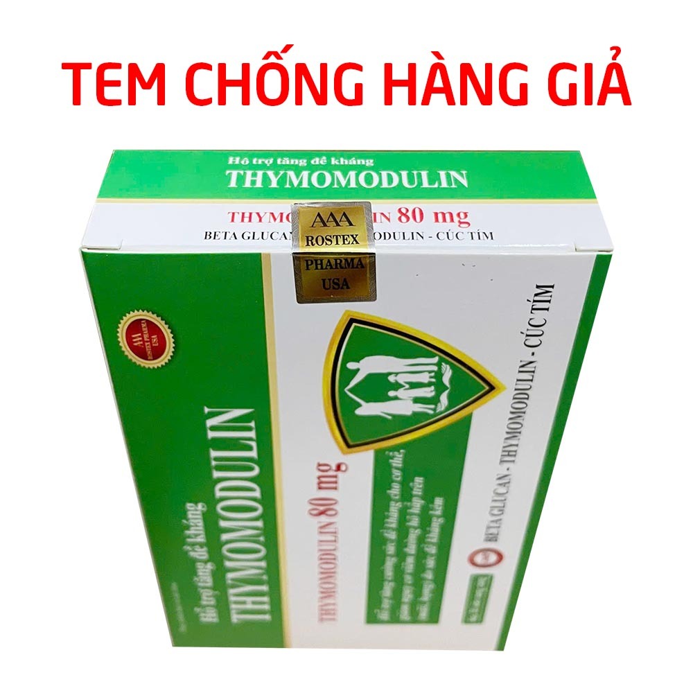 Viên uống tăng sức đề kháng Thymomodulin 80mg ngừa viêm đường hô hấp trên, mũi, họng - 30 viên