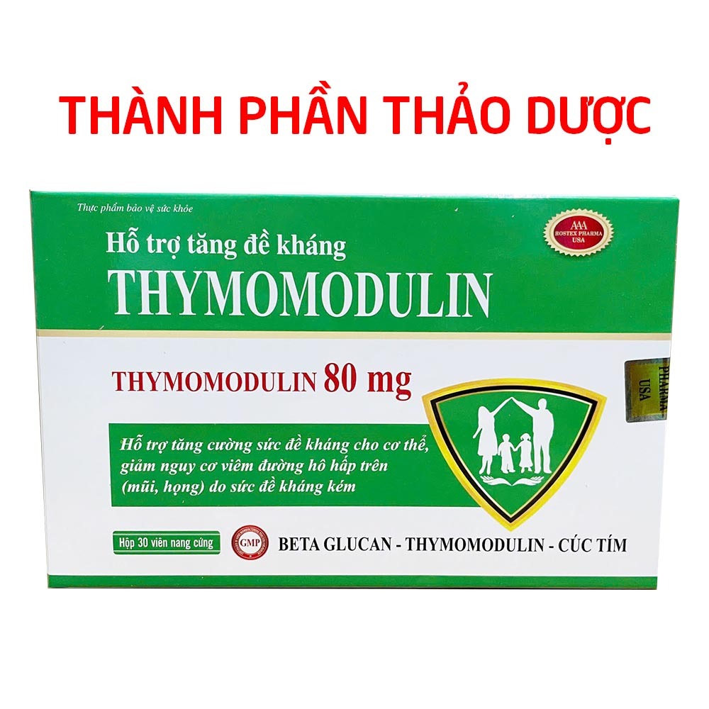 Viên uống tăng sức đề kháng Thymomodulin 80mg ngừa viêm đường hô hấp trên, mũi, họng - 30 viên