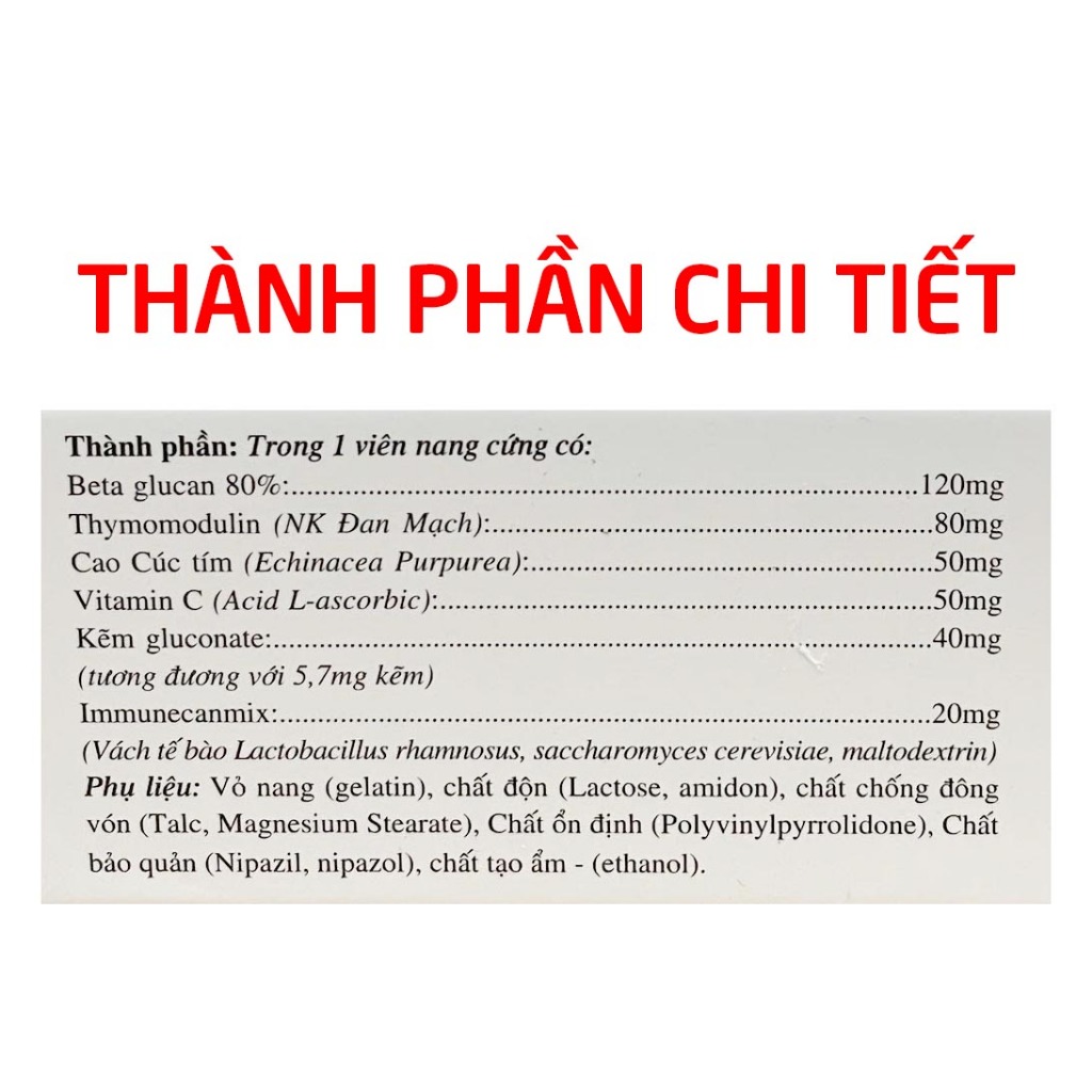 Viên uống tăng sức đề kháng Thymomodulin 80mg ngừa viêm đường hô hấp trên, mũi, họng - 30 viên
