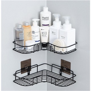 Combo 2 cái Kệ góc nhà tắm phun sơn tĩnh điện dán tường siêu dính trong nhà tắm, nhà bếp tiện dụng