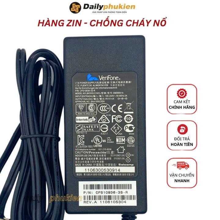 Dây sạc máy POS Verifone VX570 9v dailyphukien
