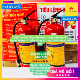 {Tặng nội qui+tiêu lệnh}CÓ KIỂM ĐỊNH Combo2 bình chữa cháy Bột ABC4kg<CHẤT LƯỢNG TỐT>dùng gdinh,văn phòng...bình cứu hỏa