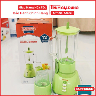 Máy xay sinh tố thủy tinh Sunhouse SHD5112, cối xay sinh tố và đồ khô, dễ vệ sinh, bảo hành 12 tháng