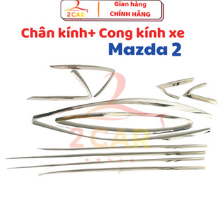 Nẹp Viền Chân Kính, Viền Cong Kính Inox Cho Xe Mazda 2 2015 đến 2021 Hàng cao cấp