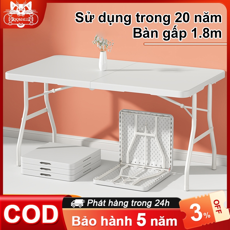Bàn Gấp Gọn Ngoài Trời, Có thể dùng cho cắm trại,sân dã ngoại chất liệu hợp kim nhôm,180cm chịu lực 500kg | BigBuy360 - bigbuy360.vn